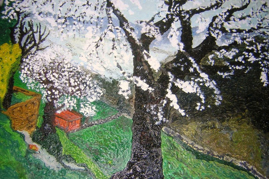 IL MANDORLO DI MAURIZIA - 2007 olio su legno 45 x 55