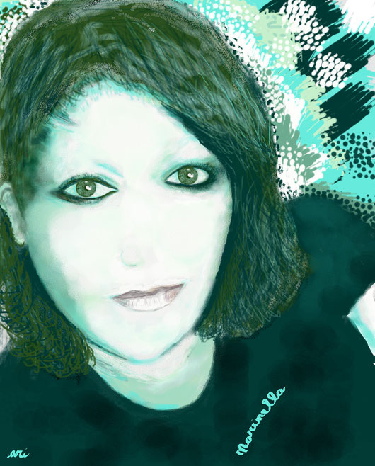 RITRATTO DI MARINELLA BACCARI - 2012 dipinto digitale tecnica: pastelli a cera