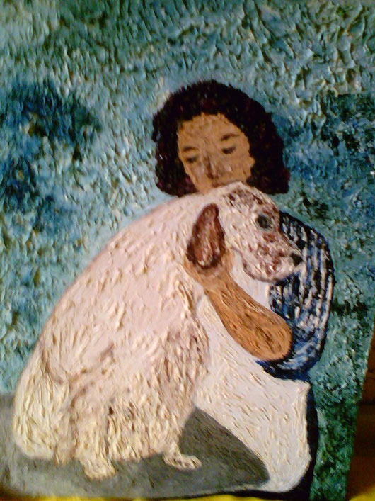 AL LAVORO - autoritratto 2008 - olio su tela 35 x 25