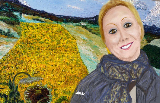 RITRATTO DI MLMARISA RAGAINI - 2012 - dipinto digitale tecnica pastelli a cera