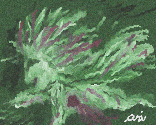 IL VOLO DI UNA BAMBINA CHIAMATA ARI - 2012 dipinto digitale - tecnica pastelli ad olio