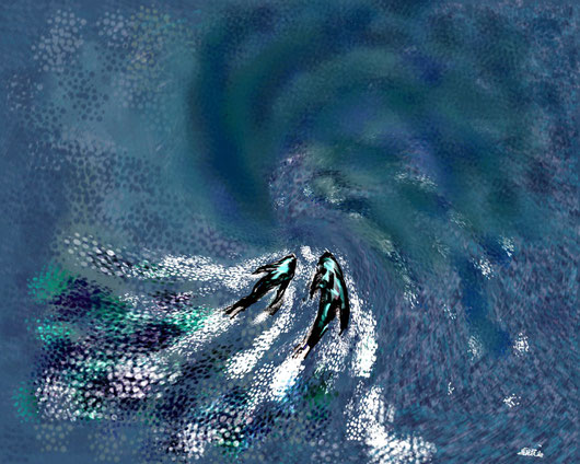 NEL VERO AMORE - 2013 - dipinto digitale tecnica penna stilografica