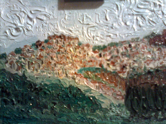 PAESE MIO CHE STAI SULLA COLLINA-  2012 olio su tela 13 x 18