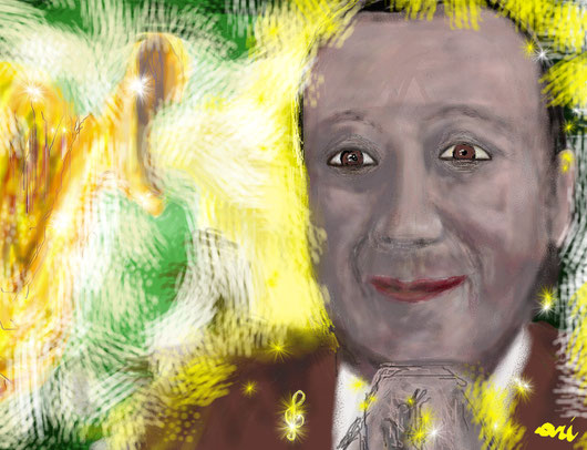 RITRATTO DI GIACOMO GILIO - 2012 dipinto digitale tecnica pastelli