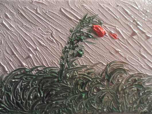 IL VENTO E L'ULTIMA ROSA - 2012 olio su tela 13 x 18