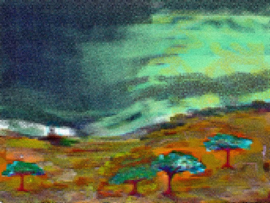 VILHA DO MAIO: L'AURORA DALLA MIA FINSTRA - 2013 dipinto digitale