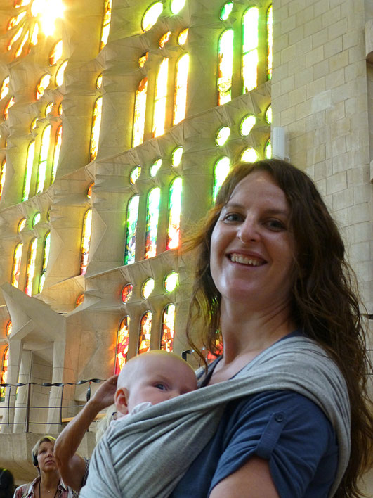 Sagrada Familia Barcelona with Baby