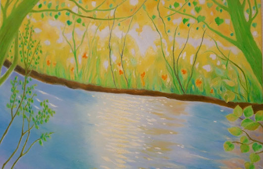 Frühlingsbach 60x40cm 