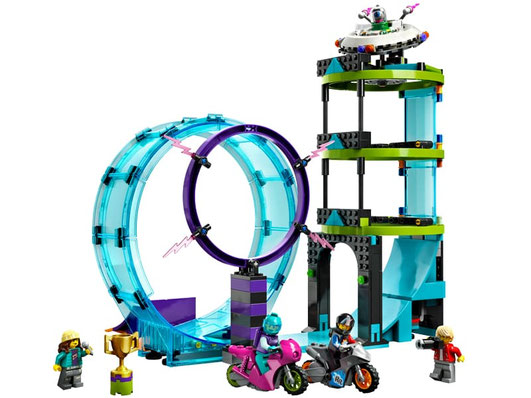LEGO Set 60361 mit 649 Bauteilen – Ultimative Stuntfahrer-Herausforderung.