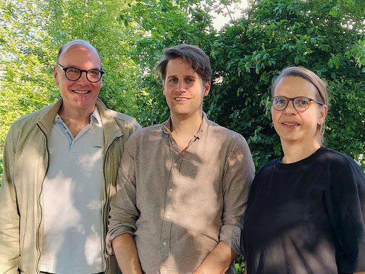Der abtretende Präsident Joachim Greuter, der neue Präsident Bastian Wittwer, die neue Vize-Präsidentin Heike Fischer (von links).