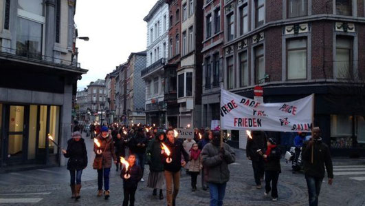 The march for peace in Liege on January 1st, 2015