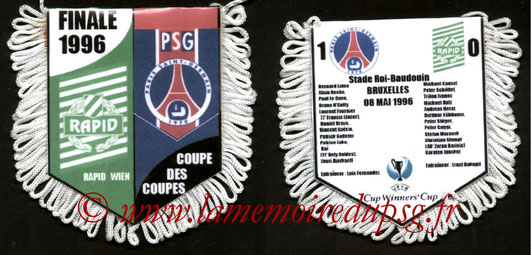 Fanion PSG-Rapid Vienne  1995-96