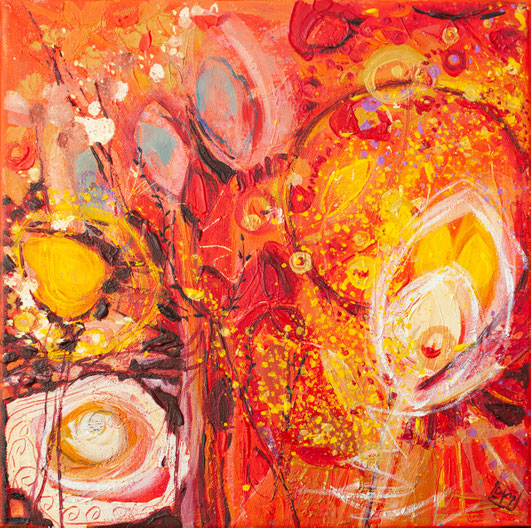Elisabeth Augendre artiste peintre en Ariège acrylique impressionnisme fantaisie en jardin 27