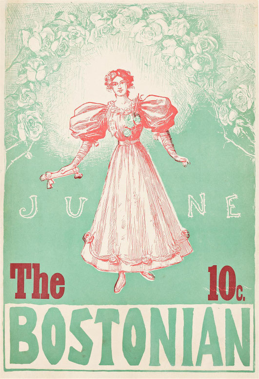 Original 1890s Bostonian Literary Poster Art Nouveau