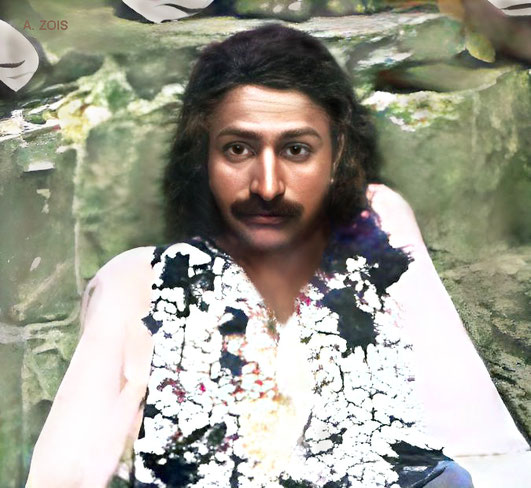 1925 : Meher Baba at Meherabad, India on his 31st Birthday. Image rendition by Anthony Zois.