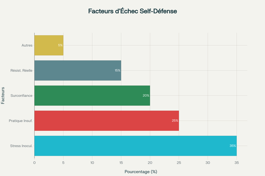 Répartition des facteurs d'échec des techniques de self-défense apprises par vidéo en situation réelle