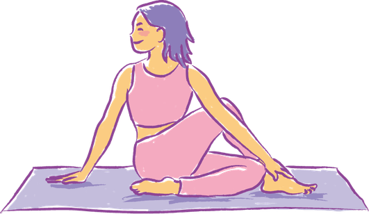 Illustration Hatha Yoga Slow