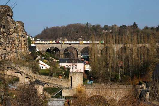 Trains and bridges in Luxembourg City