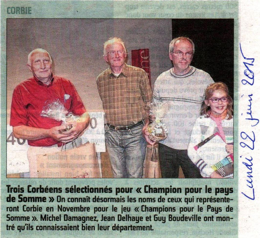 Soirée de Corbie - Article du Courrier Picard - Juin 2015