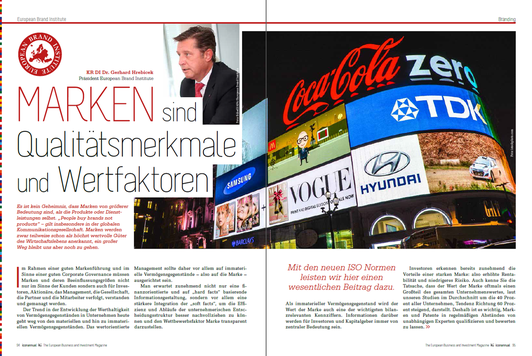 Expert article, Dr. Gerhard Hrebicek, European Brand Institute, Brand Standards, brands, ISO Norm