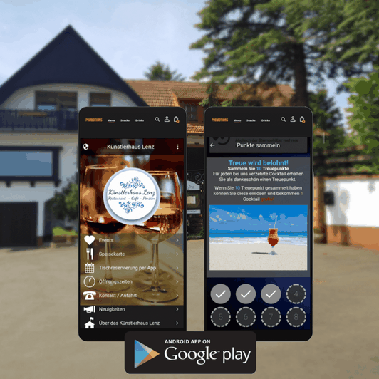 Die Künstlerhaus Lenz Smartphone und Tablet App , erhältlich kostenlos im Google Play Store