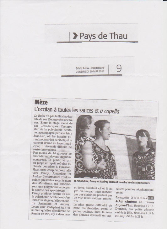 Concert du 15 Mai 2011 à Mèze