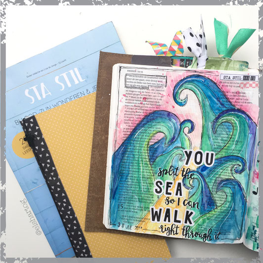 biblejournaling voorbeeld exodus 14 #zomerleesplanstastil