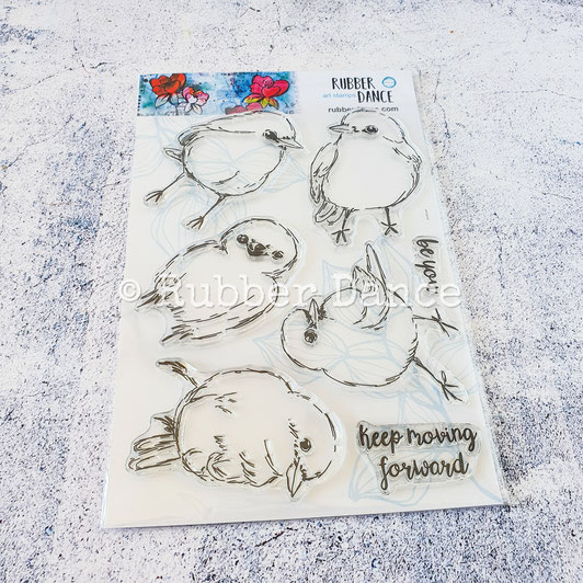 Sketchy Birds (Clear 0006) Rubber Dance Art Stamps