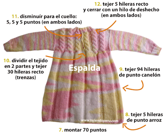 vestido dos agujas