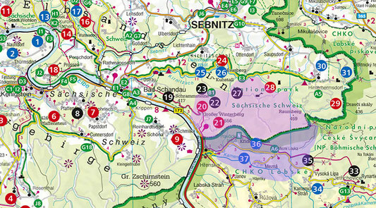 Grafik Sperrung Wald Sächsische und Böhmische Schweiz im August 2022