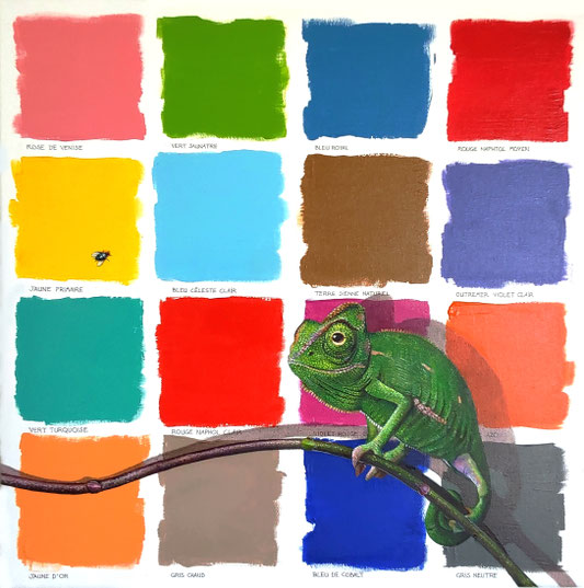 painting, peinture contemporaine, colors, fun, caméléon, comment choisir ?, mouche