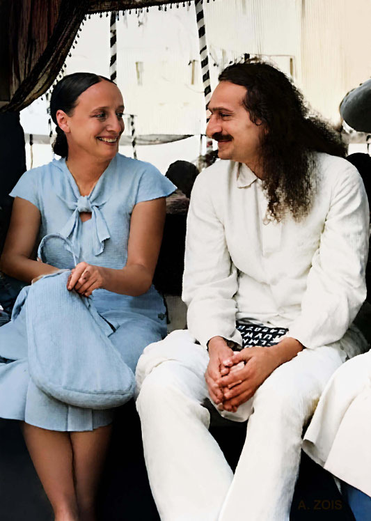21. 1937 Nasik, India. Meher Baba with Margaret Craske enjoying a moment during his birthday celebrations. BP