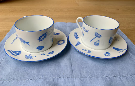 Tasse à déjeuner personnalisée motifs voile et bord de mer