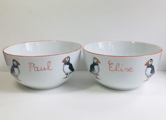 Duo bols Macareux personnalisés