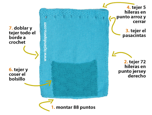 Mochila con bolsillo Tejiendo Peru