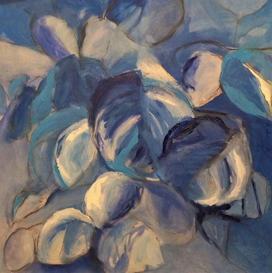 Ulmenlaub, 60 x 60 cm, Öl auf Leinwand