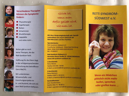 Rett-Syndrom Südwest e.V. Flyer Seite 1