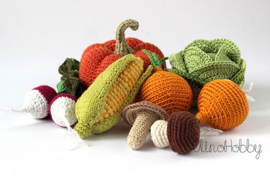 Crochet fruits and vegetables by OlinoHobby.