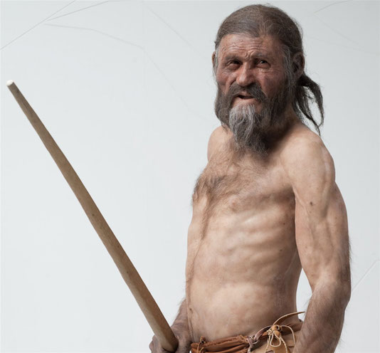 Imagen 1. Representación de Ötzi. Fuente: National Geographic