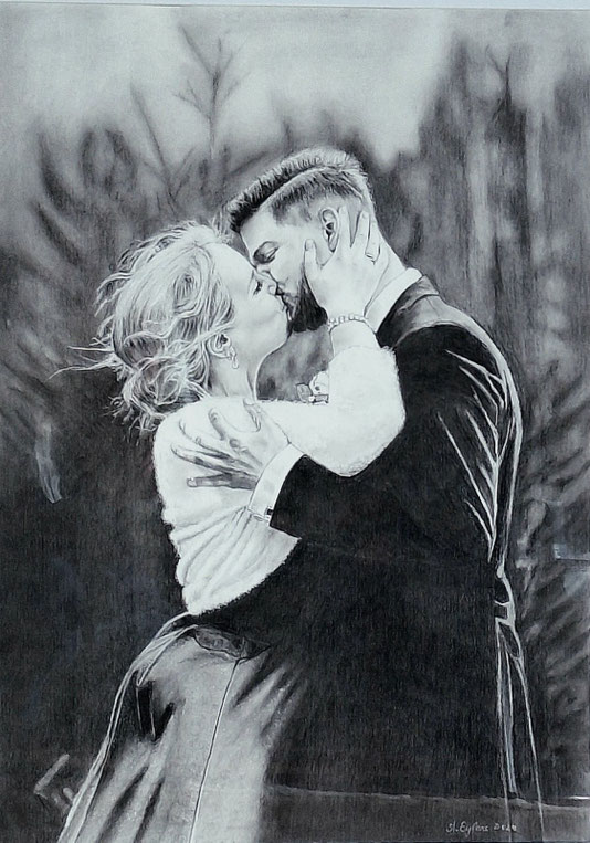 Große Liebe,  Kohle/Graphit  80 x 60 cm, 2024
