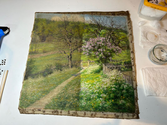 R.C. von Aufwind Restaurierung eines Ölgemäldes Atelier Aufwind in Freienried