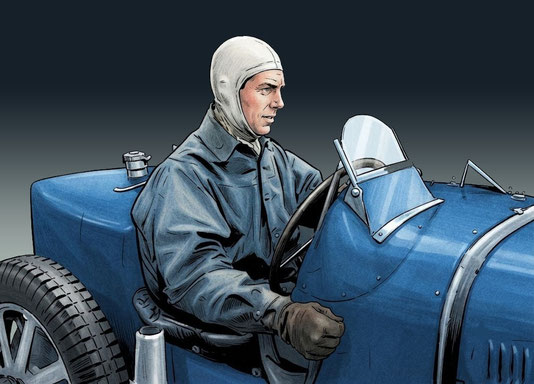 Guy BOURIAT y su Bugatti Type 35C en NürburgRing 1929