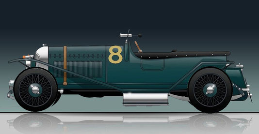 Capt. John F. Duff y Frank Clement con un Bentley 3 Litre Sport - Bentley 
