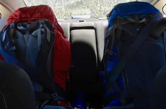 Das Ergebnis detaillierter Planung = die gepackten Rucksäcke!