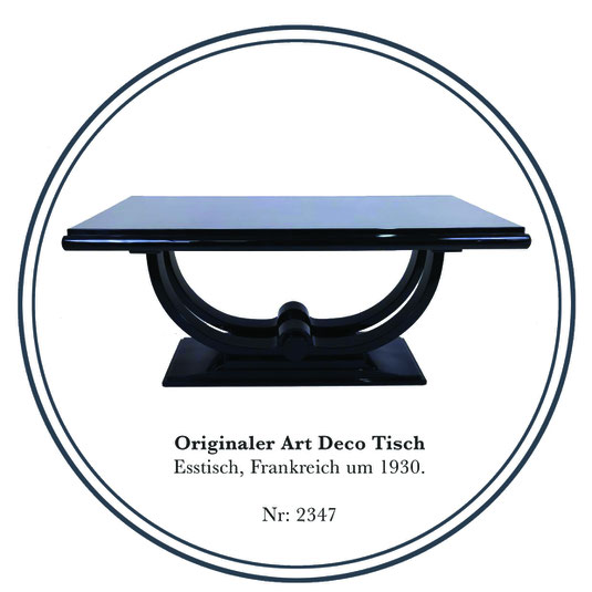 Original Art Déco black dining table.