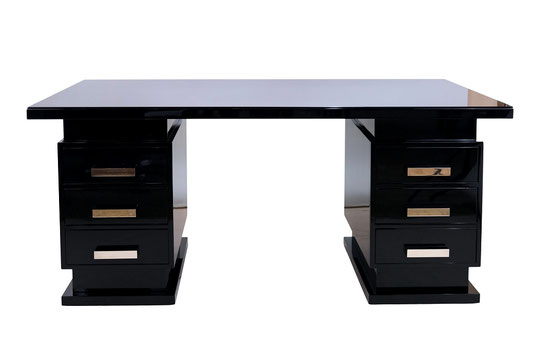 Eleganter schwarzer Art Deco Schreibtisch bei Art Deco Wiesbaden