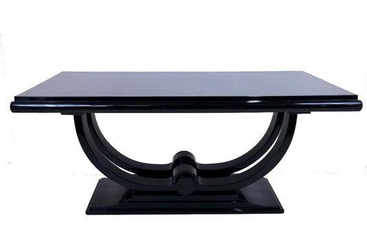 Black dining table, original Art Déco. France 1930.