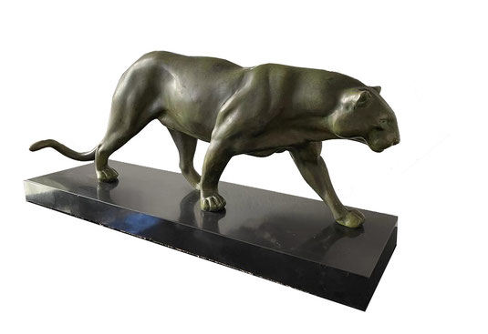 Large Art Déco panther bronze