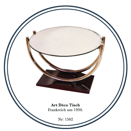 Art Déco coffee or side table with mirror top.