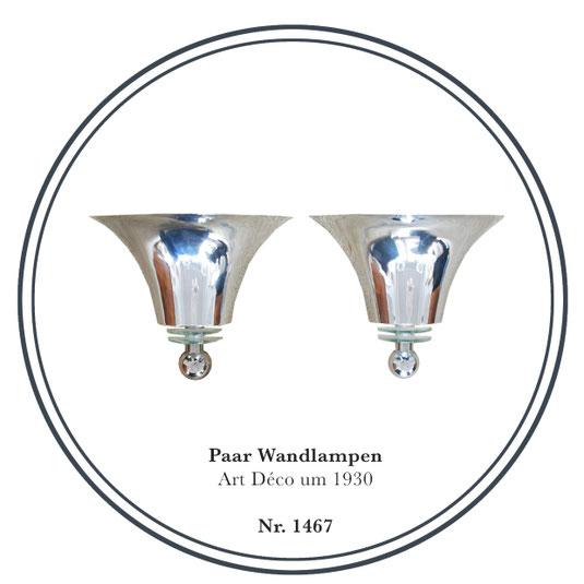 Original Art Déco wall lamps. France around 1930.